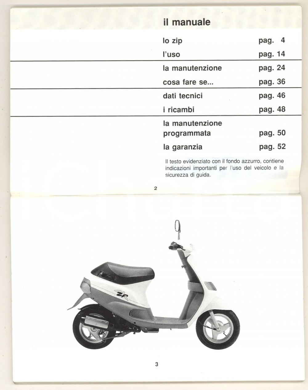Libro, pubblicazione d epoca 1992 PIAGGIO Scooter ZIP  Manuale d uso illustrato 65 pp. 1