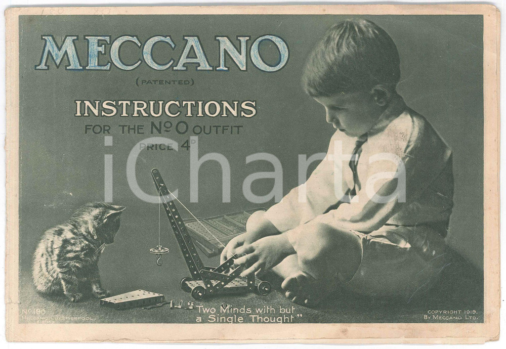 Libro, pubblicazione d epoca 1920 ca MECCANO Instructions for the nÂ°0 outfit  ILLUSTRATED 1