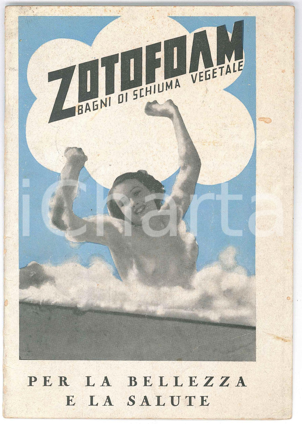 Materiale pubblicitario d’epoca 1940 ca MILANO  ZOTOFOAM Bagni di schiuma vegetale  Opuscolo 10 pp. 1