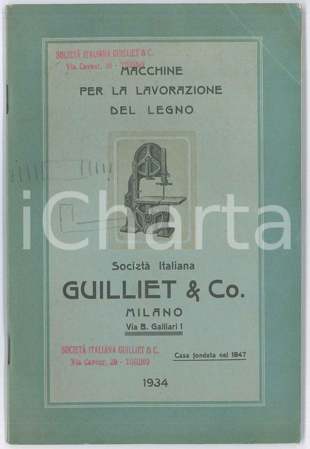 Libro, pubblicazione d epoca 1934 MILANO SocietÃ  GUILLIET Macchine lavorazione legno  Catalogo 104 pp. 1