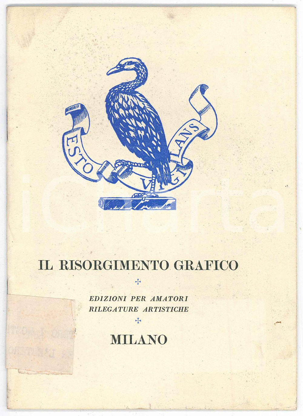 Libro, pubblicazione d epoca 1922 MILANO Il Risorgimento Grafico  Edizioni per amatori  Catalogo 1