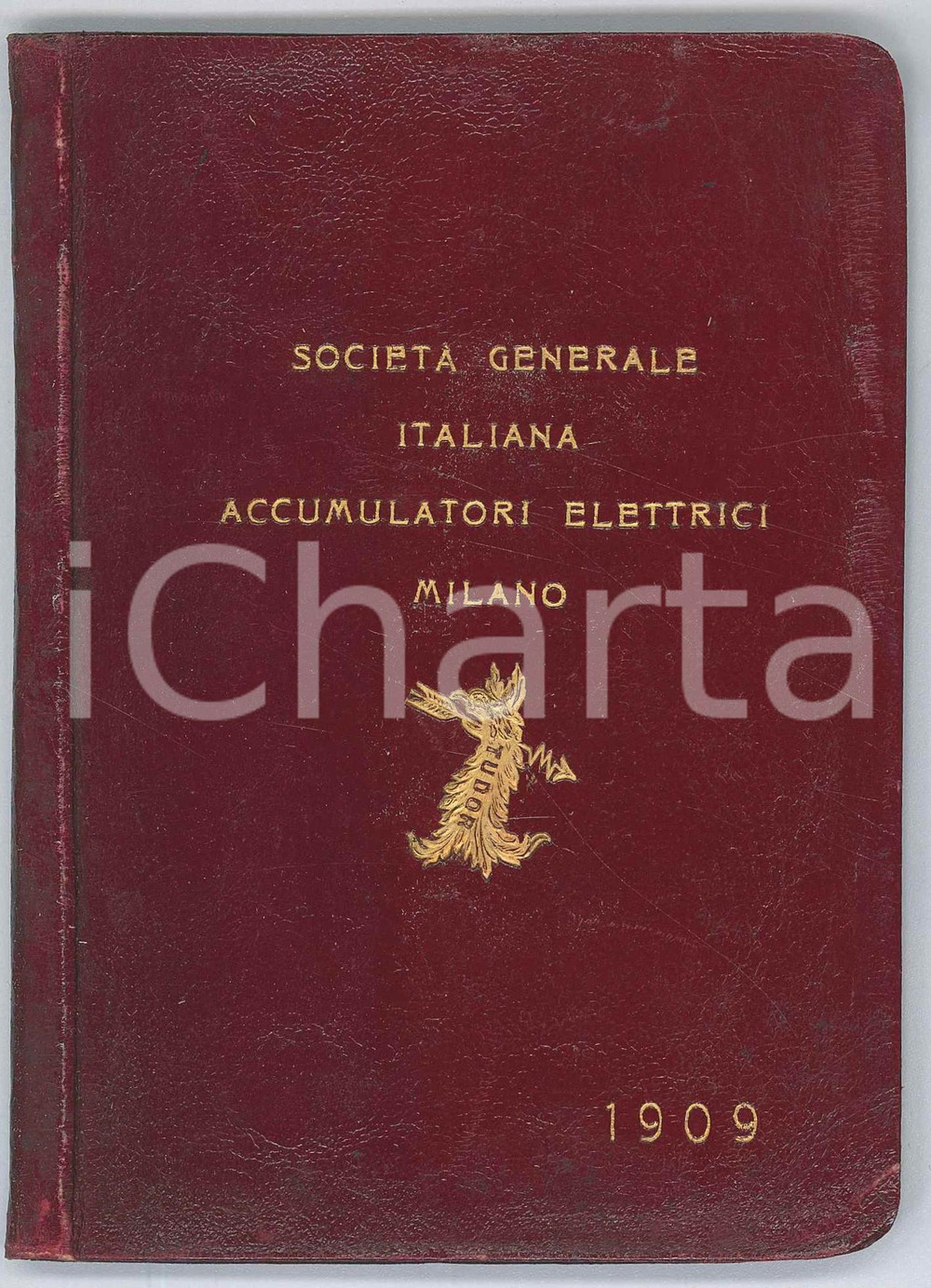 Libro, pubblicazione d epoca 1909 MELZO SocietÃ  Accumulatori Elettrici  Listino accumulatori stazionari 1