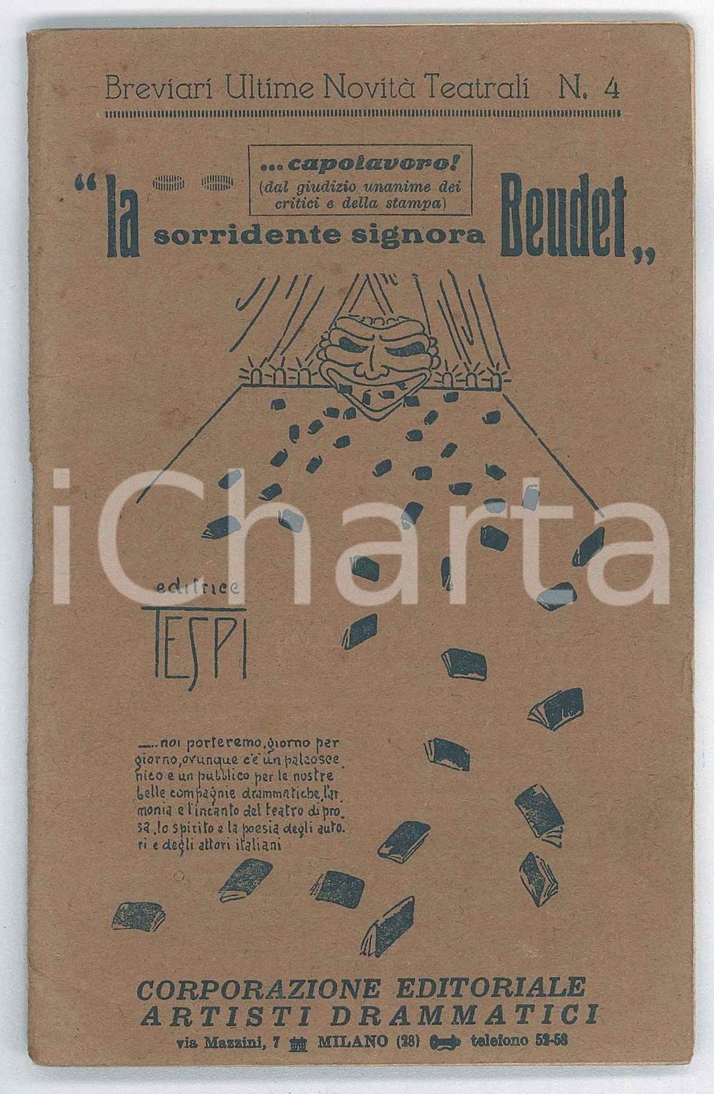 Libro, pubblicazione d epoca 1910 TEATRO Denis AMIEL AndrÃ© OBEY La sorridente signora Beudet 1