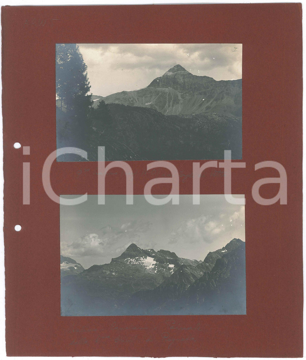 Fotografia d epoca originale 1900 ca ALPI Pizzo Scalino dai Dossi di Vetto e da Cima di Rogneda  2 Foto 1