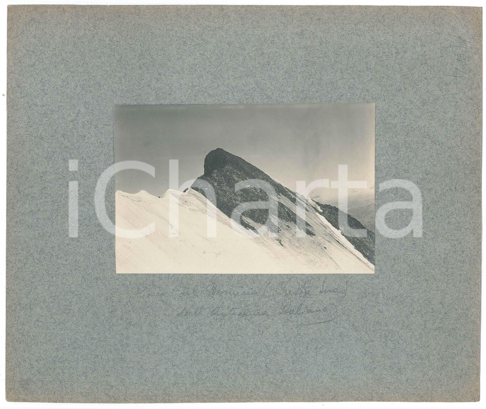 Fotografia d epoca originale 1920 ca ALPI Cima del BERNINA Cresta sud  Fotografia 16x10 cm 1