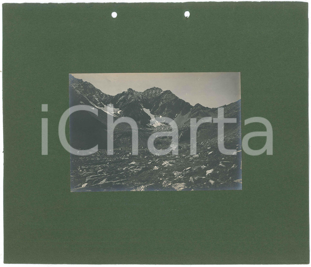 Fotografia d epoca originale 1900 ca ALPI Pizzo Painale nei pressi della Capanna CEDERNA Foto 16x11 cm 1