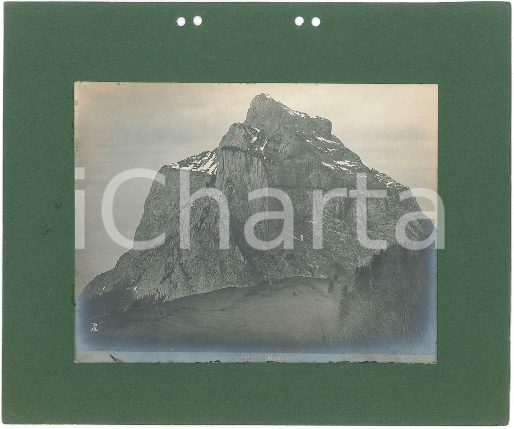 Fotografia d epoca originale 1900 ca SWITZERLAND Grosse Mythen  Fotografia 21x16 cm 1