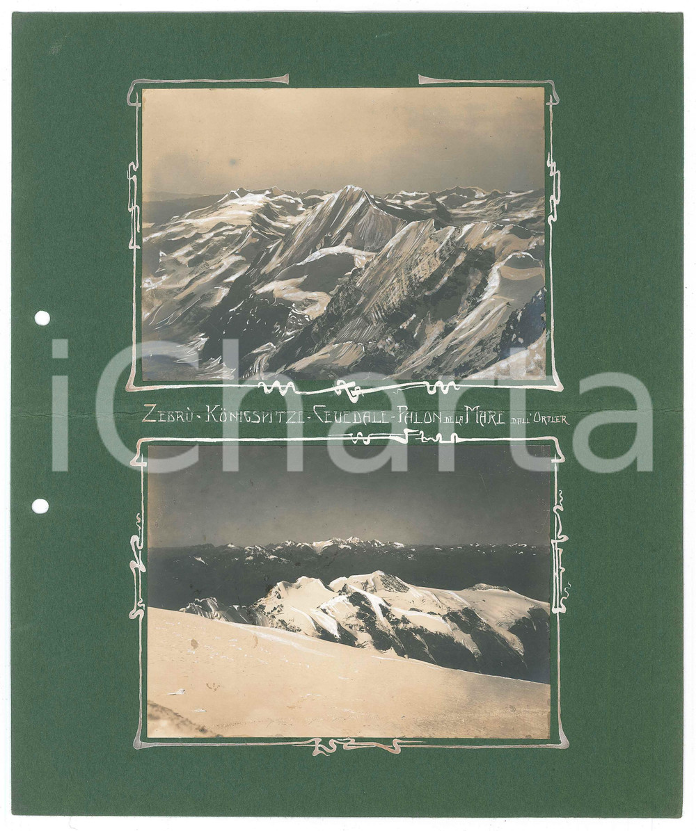 Fotografia d epoca originale 1900 ca ALPI RETICHE  ORTLES Monte ZebrÃ¹ CEVEDALE Palon de la Mare  2 Foto 1
