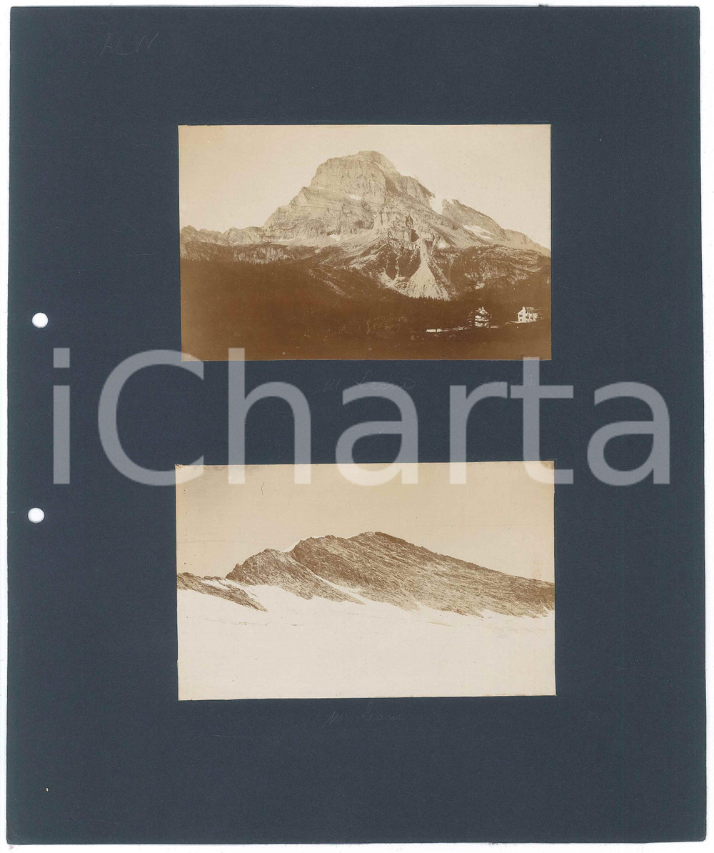 Fotografia d epoca originale 1900 ca ALPI LEPONTINE Monte Leone e Alpe Veglia  2 Fotografie 13x8 cm 1