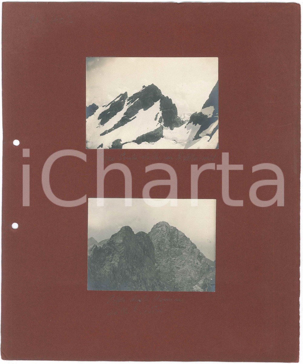 Fotografia d epoca originale 1900 ca ALPI OROBIE Pizzo Porola e Pizzo degli Uomini  2 Fotografie 11x7 cm 1