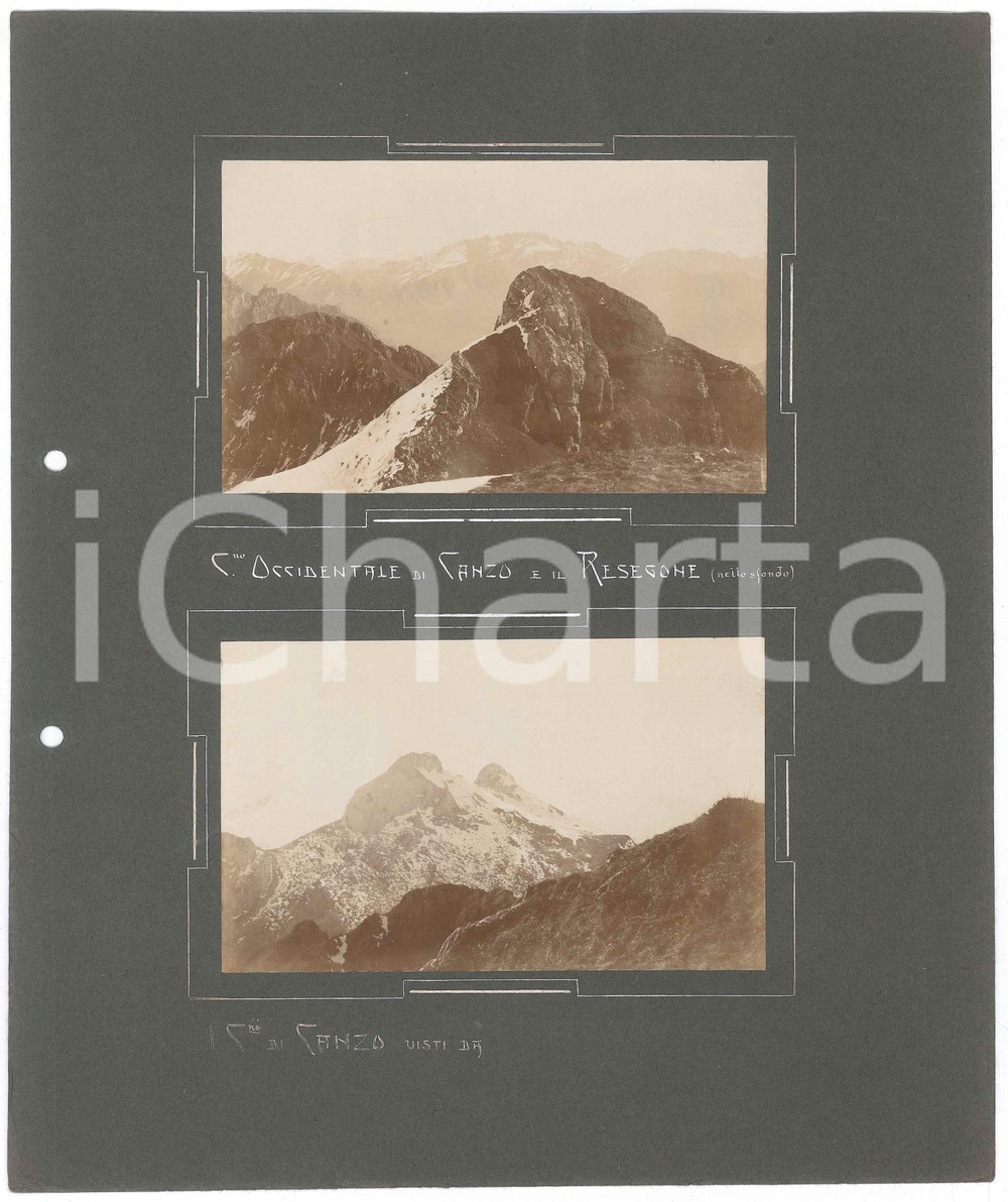 Fotografia d epoca originale 1900 ca CANZO Corno Occidentale e Resegone  2 Fotografie 14x8 cm 1