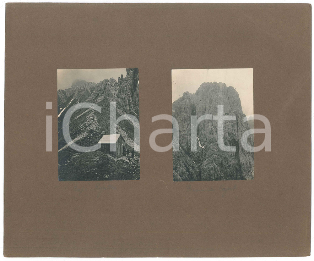 Fotografia d epoca originale 1900 ca GRIGNETTA Capanna Rosalba e Piramide Casati  2 fotografie 8x11 cm 1