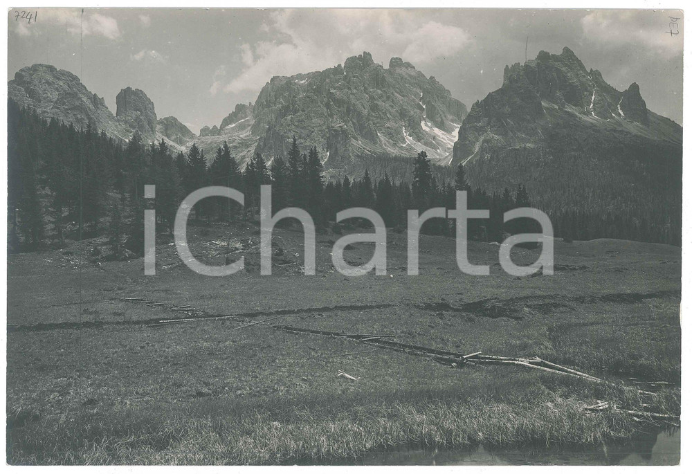 Fotografia d epoca originale 1920 ca AURONZO DI CADORE Cadini di Misurina  Foto 25x17 cm 1