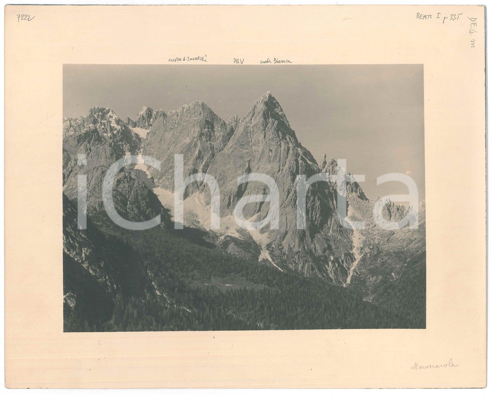 Fotografia d epoca originale 1940 ca CADORE  MARMAROLE Cresta degli invalidi  Croda Bianca  Foto 30x23 cm 1