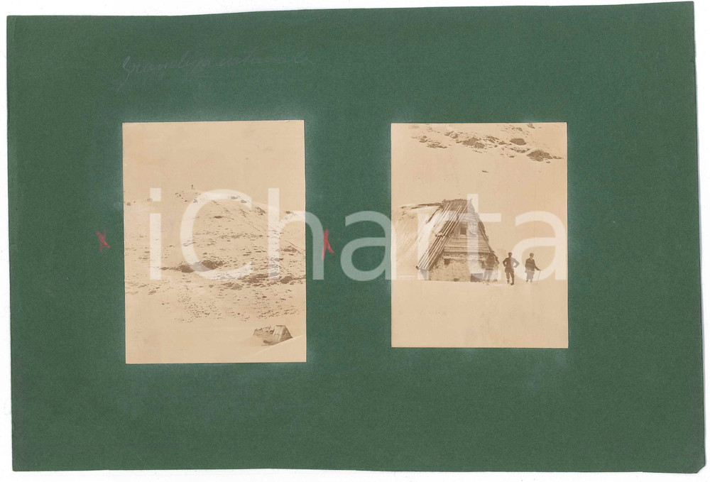 Fotografia d epoca originale 1900 ca PREALPI BRESCIANE Monte Tombea e Malga Tombea  2 Foto 7x10 cm 1