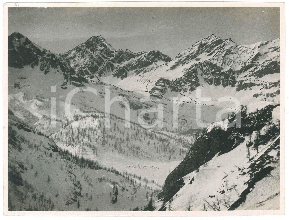 Fotografia d epoca originale 1920 ca SUCAI  ALPE VEGLIA Punta Aurona  Foto con una nota di Angelo CALEGARI 1