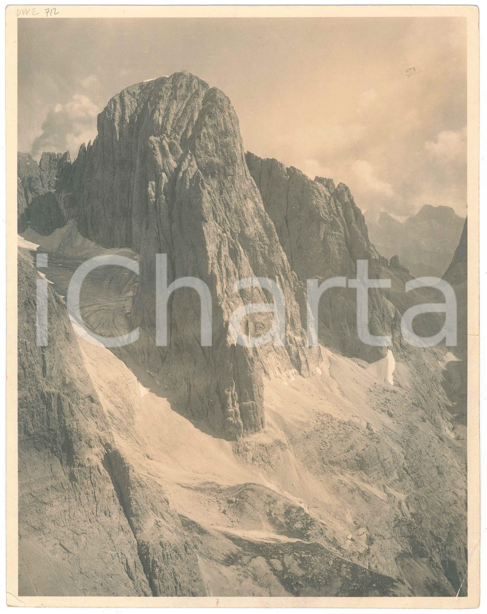 Fotografia d epoca originale 1925 ca SAN MARTINO DI CASTROZZA Pala di San Martino da Cima Rosella  Foto 1