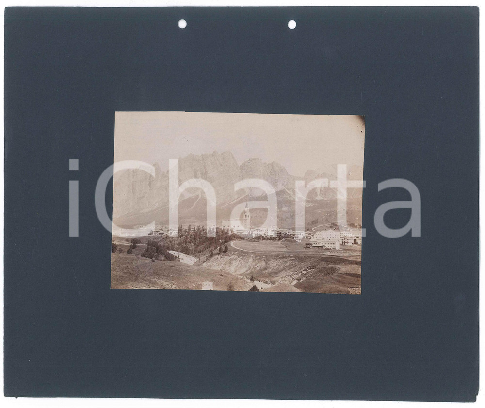 Fotografia d epoca originale 1910 ca CORTINA D AMPEZZO Basilica dei Santi Filippo e Giacomo  Foto 16x11 cm 1