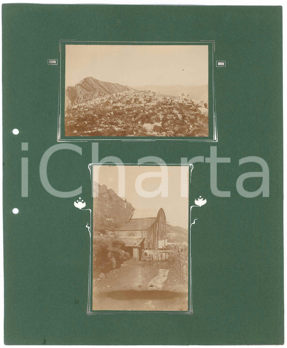Fotografia d epoca originale 1910 ca LECCO Grigna vista dalla Grignetta  Edificio industriale  2 Foto 12x8 1