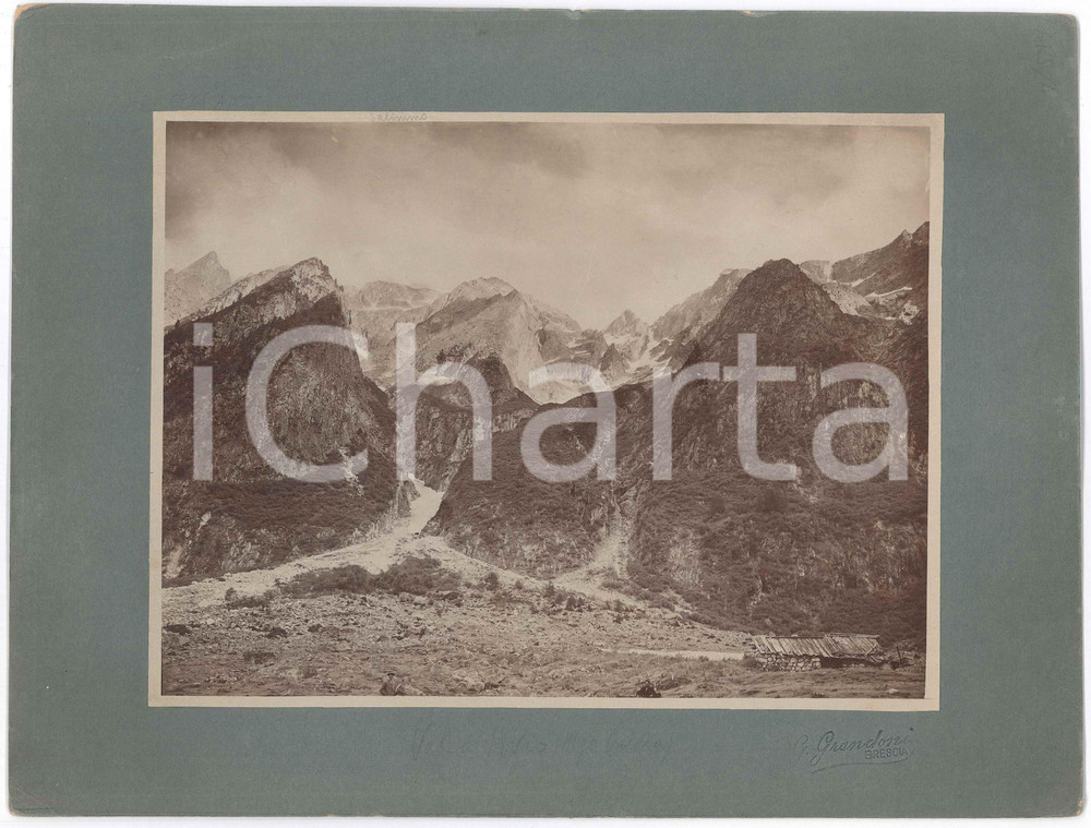 Fotografia d epoca originale 1920 ca BRESCIA  VALLE D AVIO Malga Caldea  Foto G. GRANDONI 22x17 cm 1