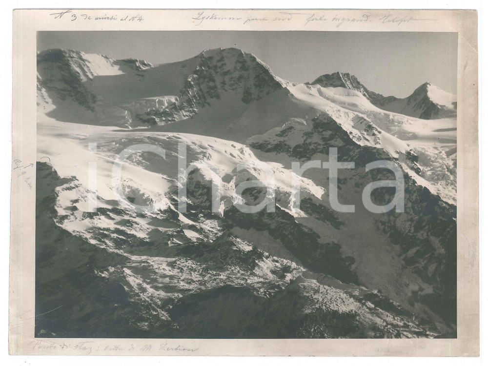 Fotografia d epoca originale 1940 ca ALPI DEL MONTE ROSA  Vetta del MONTE ZERBION Foto 24x18 cm 1
