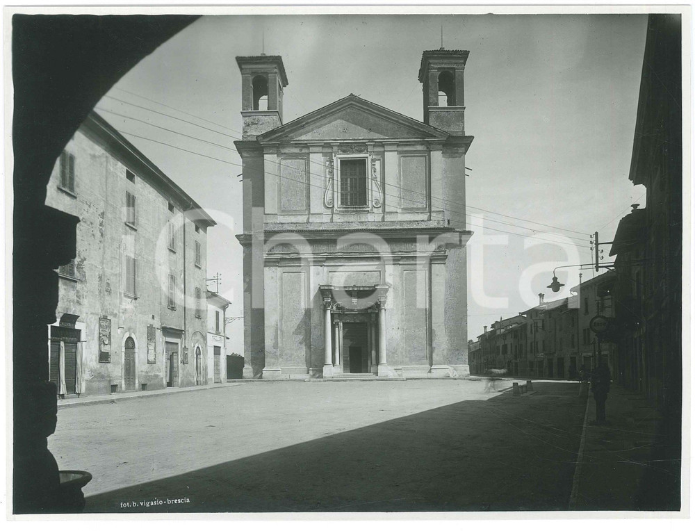 Fotografia d epoca originale 1940 ca VEROLANUOVA BS Chiesa di San Lorenzo  Foto VIGASIO 23x17 cm 1