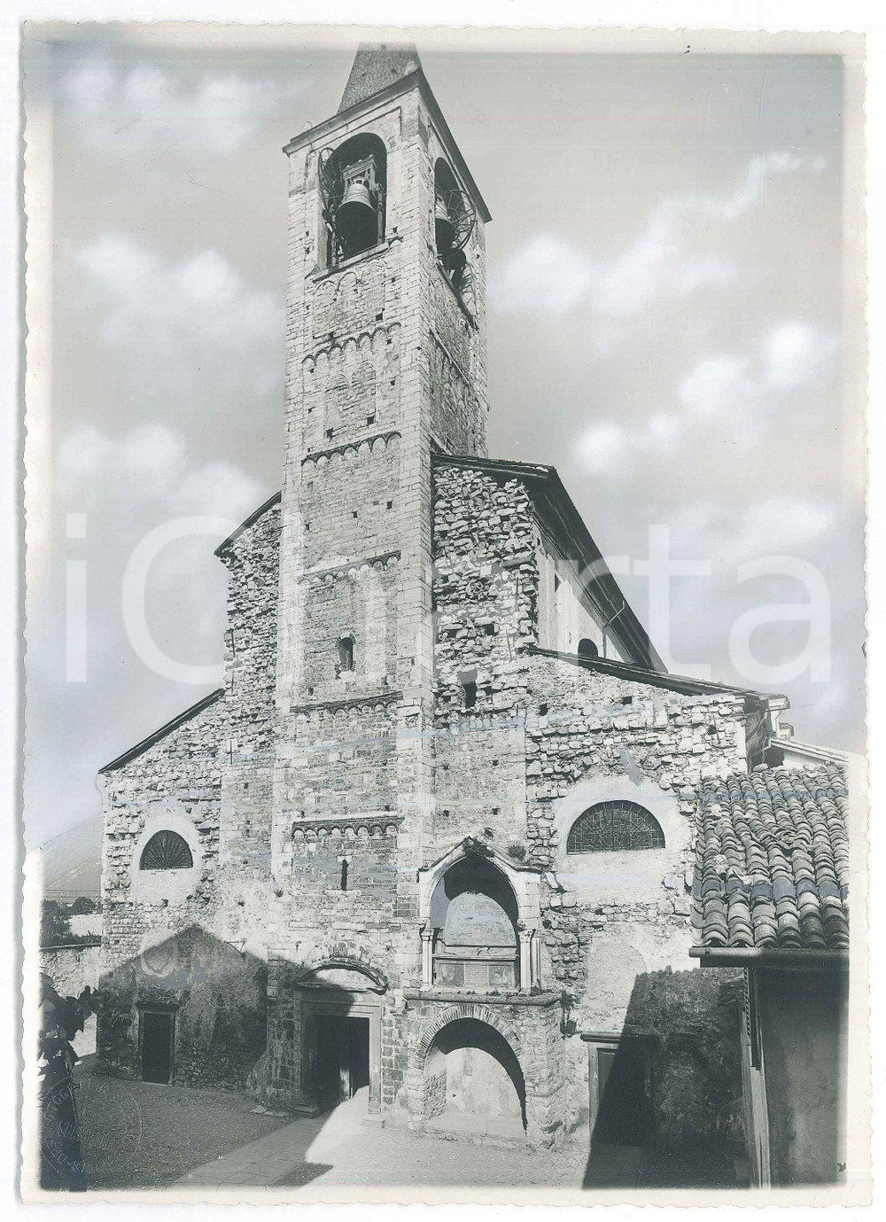 Fotografia d epoca originale 1950 ca ISEO BS Chiesa di S. Andrea Apostolo  Foto SBARDOLINI 17x23 1
