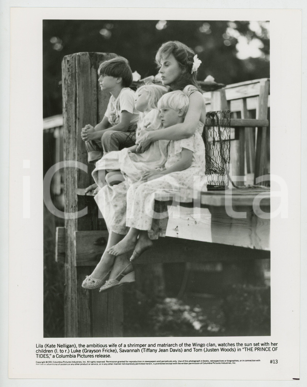 Materiale cinematografico d’epoca 1991 THE PRINCE OF TIDES Kate NELLIGAN Grayson FRICKE Justen WOODS Foto 20x25 cm 1