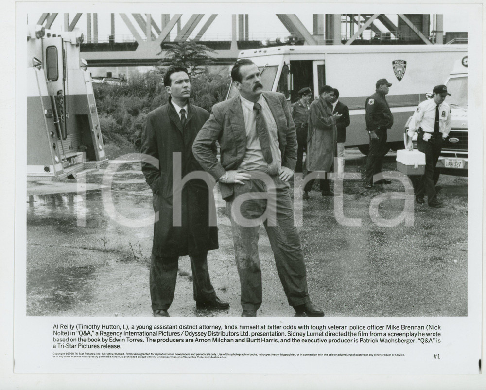 Materiale cinematografico d’epoca 1990 CINEMA  Q&A Timothy HUTTON Nick NOLTE Foto 25x20 cm 1 1