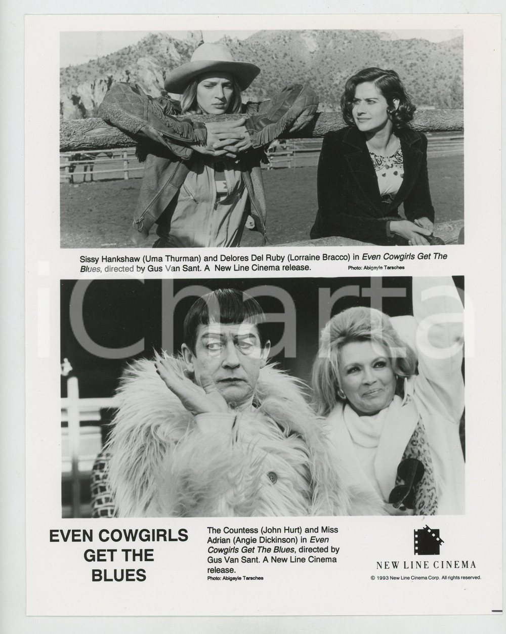 Materiale cinematografico d’epoca 1993 EVEN COWGIRLS GET THE BLUES Uma THURMAN John HURT Foto 20x25 cm 1