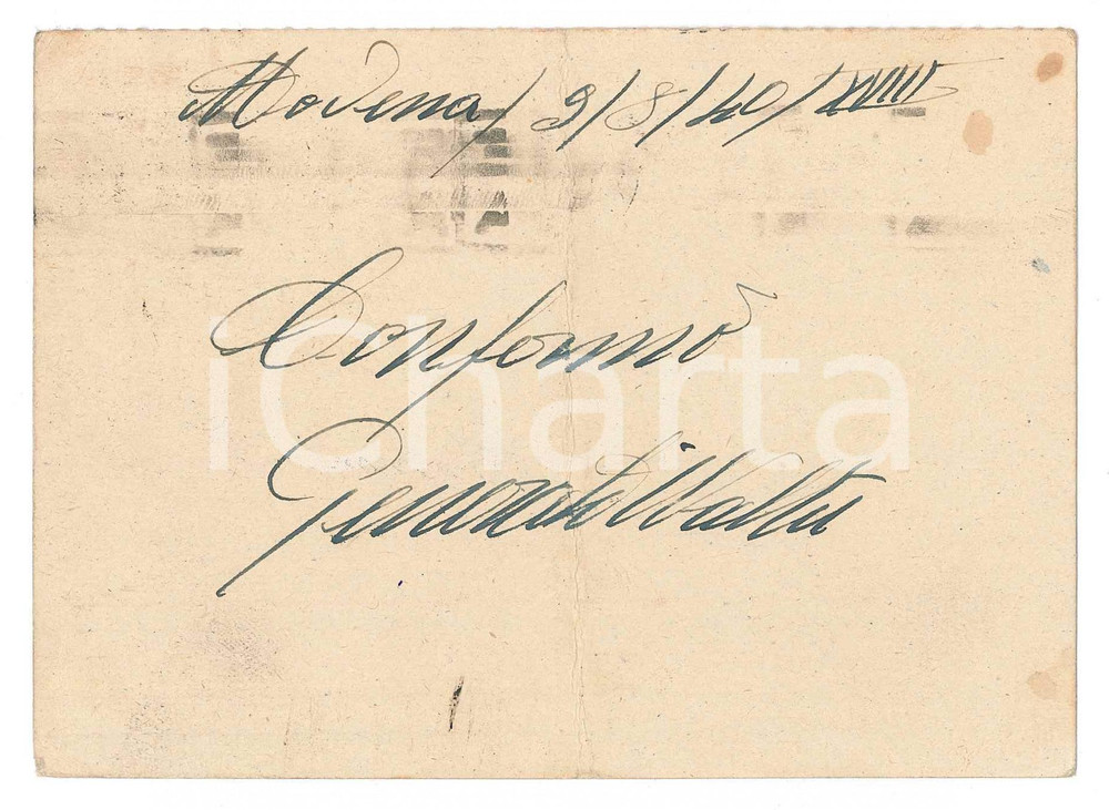 Autografo originale 1940 CICLISMO MODENA Walter GENERATI conferma una gara al Vigorelli  AUTOGRAFO 1