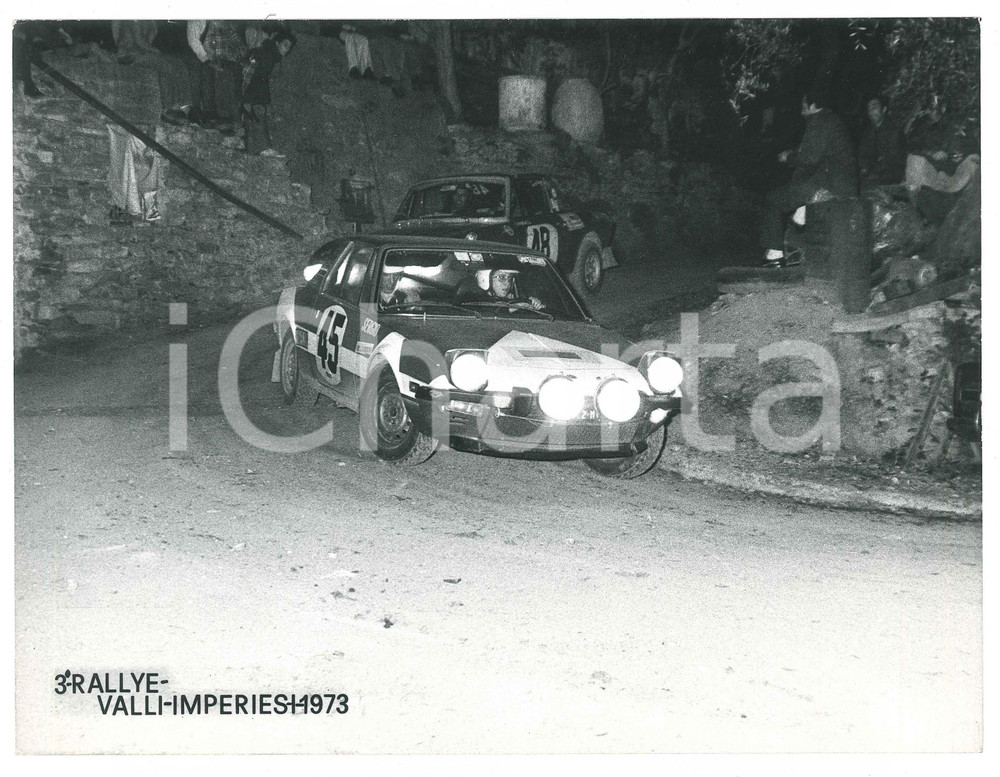 Fotografia d epoca originale 1973 RALLY VALLI IMPERIESI Fiat X1/9 n. 45 Simonetta e Del Mazza  Foto 24x18 3 1