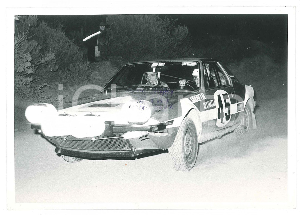 Fotografia d epoca originale 1973 RALLY VALLI IMPERIESI Fiat X1/9 n. 45  Simonetta e Del Mazza  Foto 18x12 1