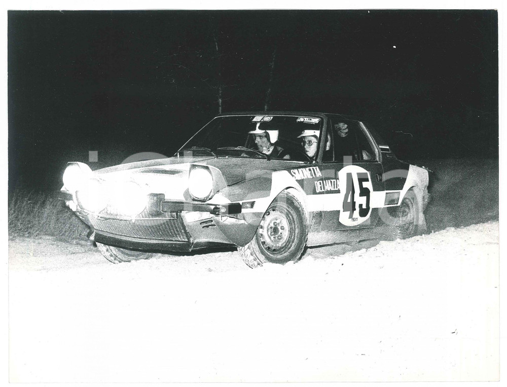 Fotografia d epoca originale 1973 RALLY VALLI IMPERIESI Fiat X1/9 n. 45 Simonetta e Del Mazza  Foto 24x18 1 1
