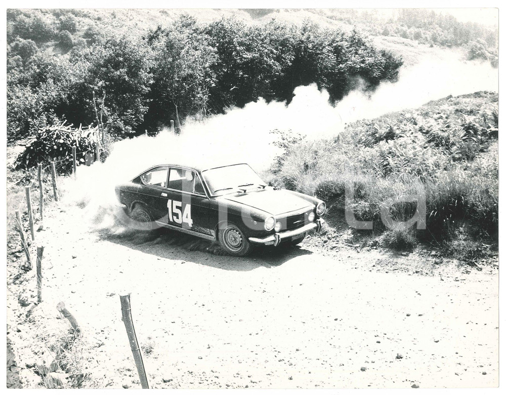Fotografia d epoca originale 1971 SAVONA Rally Coppa d oro  FIAT 850 CoupÃ© n. 154  Foto 27x21 cm 1 1