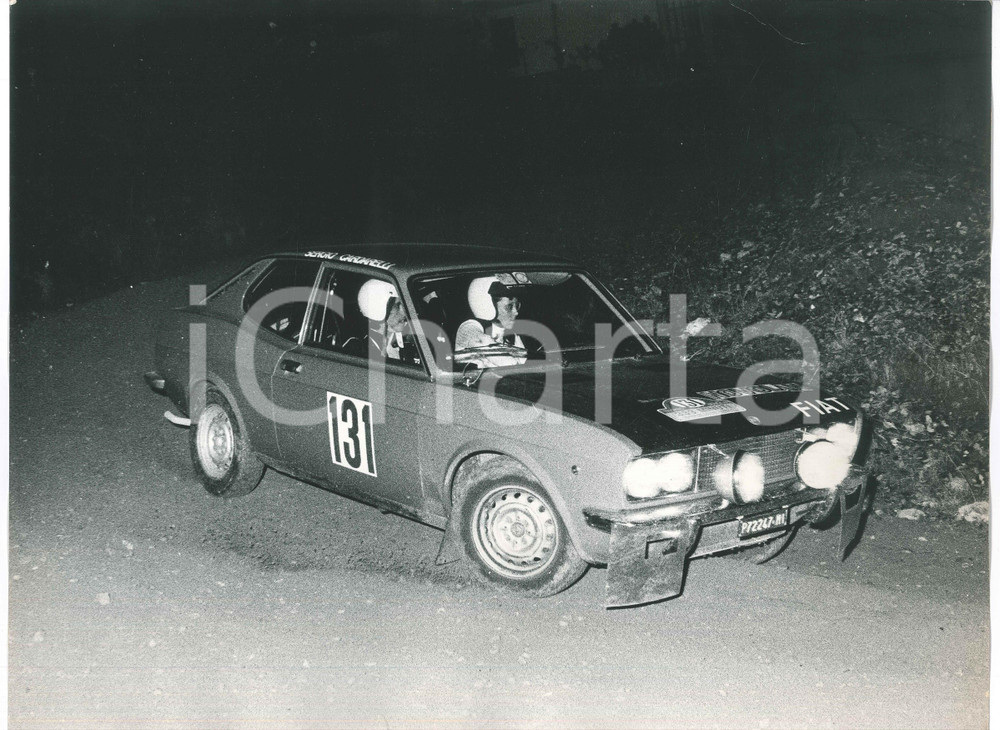 Fotografia d epoca originale 1972 RALLY 333 MINUTI Fiat 128 Coupé Simonetta DEL MAZZA Sergio CARDARELLI 6 1
