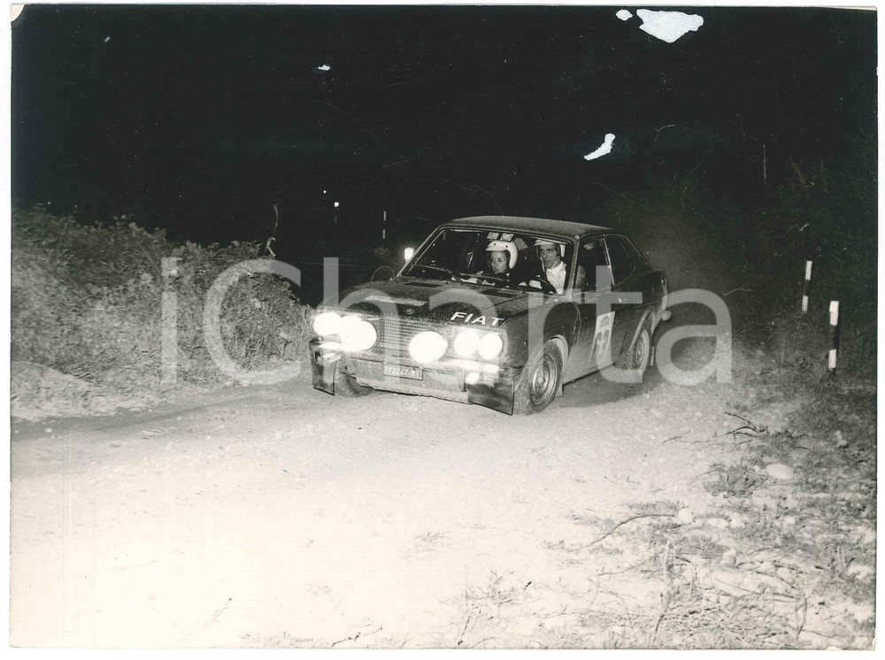 Fotografia d epoca originale 1972 SANREMO  RALLY Fiat 128 CoupÃ© Simonetta DEL MAZZA Sergio CARDARELLI 2 1