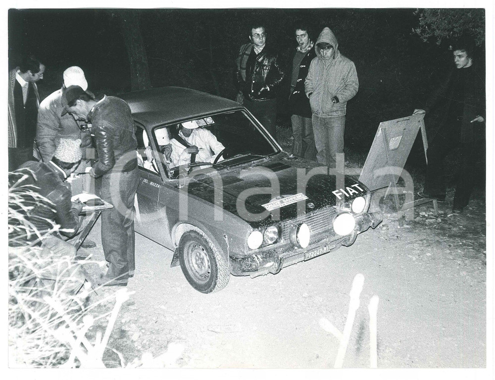 Fotografia d epoca originale 1972 SANREMO  RALLY Fiat 128 CoupÃ© Simonetta DEL MAZZA Sergio CARDARELLI 1 1