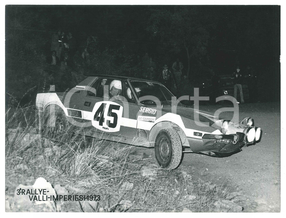 Fotografia d epoca originale 1973 RALLY VALLI IMPERIESI Fiat X1/9 n. 45 Simonetta e Del Mazza  Foto 24x18 2 1