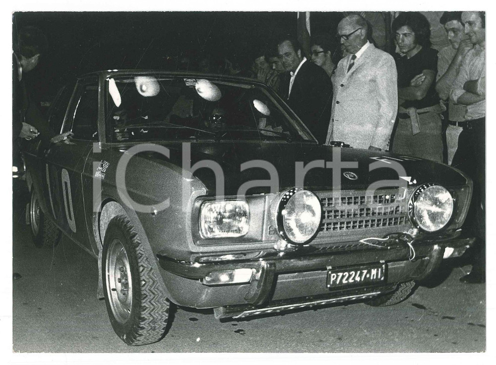 Fotografia d epoca originale 1972 PISA  RALLY Fiat 128 CoupÃ© n.130  Simonetta DEL MAZZA Foto 17x12 cm 7 1