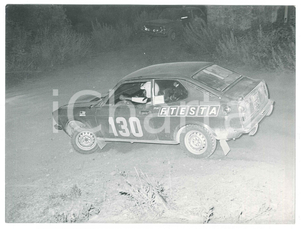 Fotografia d epoca originale 1972 PISA  RALLY Fiat 128 CoupÃ© n.130  Simonetta DEL MAZZA Foto 24x18 cm 3 1