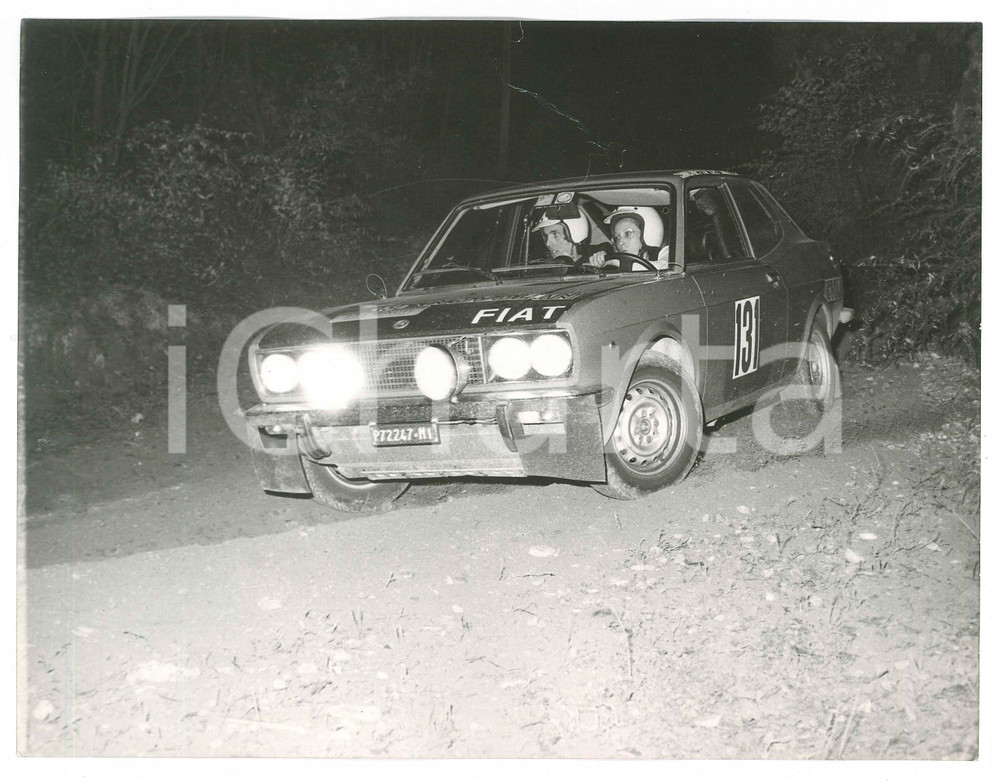 Fotografia d epoca originale 1972 RALLY 333 MINUTI Fiat 128 CoupÃ© Simonetta DEL MAZZA Sergio CARDARELLI 3 1