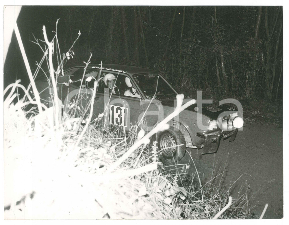 Fotografia d epoca originale 1972 RALLY 333 MINUTI Fiat 128 CoupÃ© Simonetta DEL MAZZA Sergio CARDARELLI 2 1