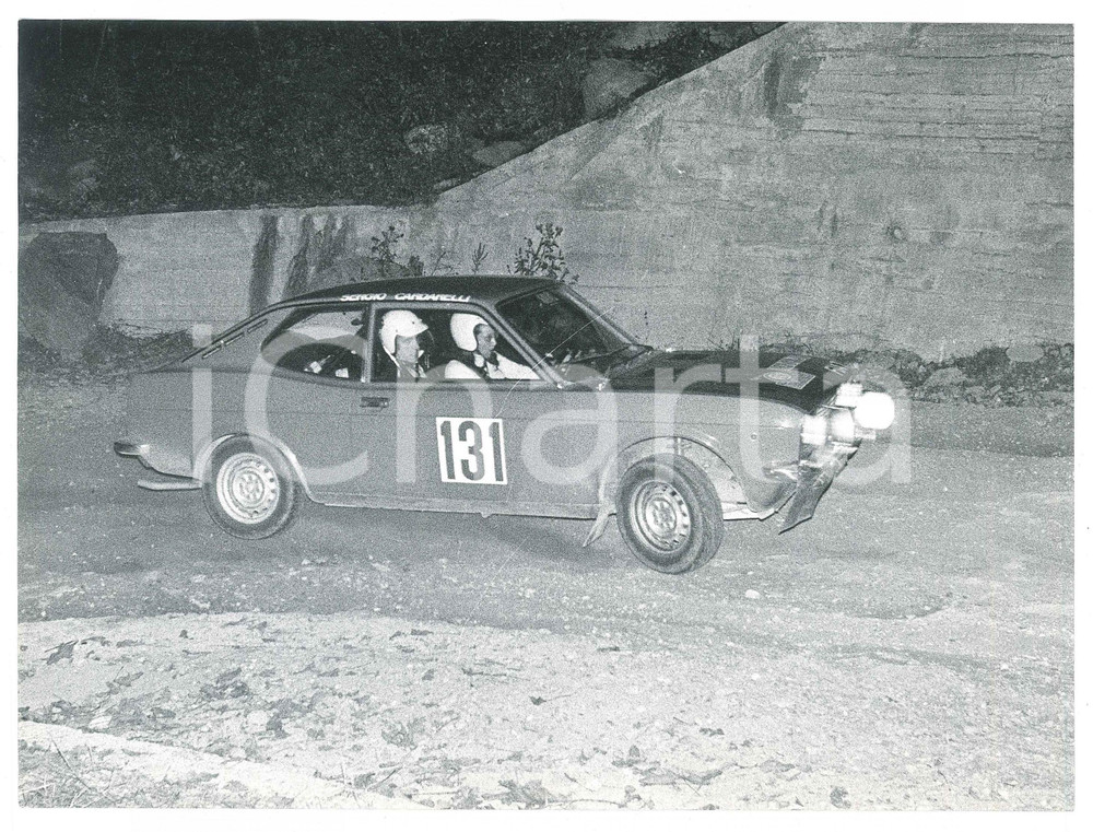 Fotografia d epoca originale 1972 RALLY 333 MINUTI Fiat 128 CoupÃ© Simonetta DEL MAZZA Sergio CARDARELLI 1 1
