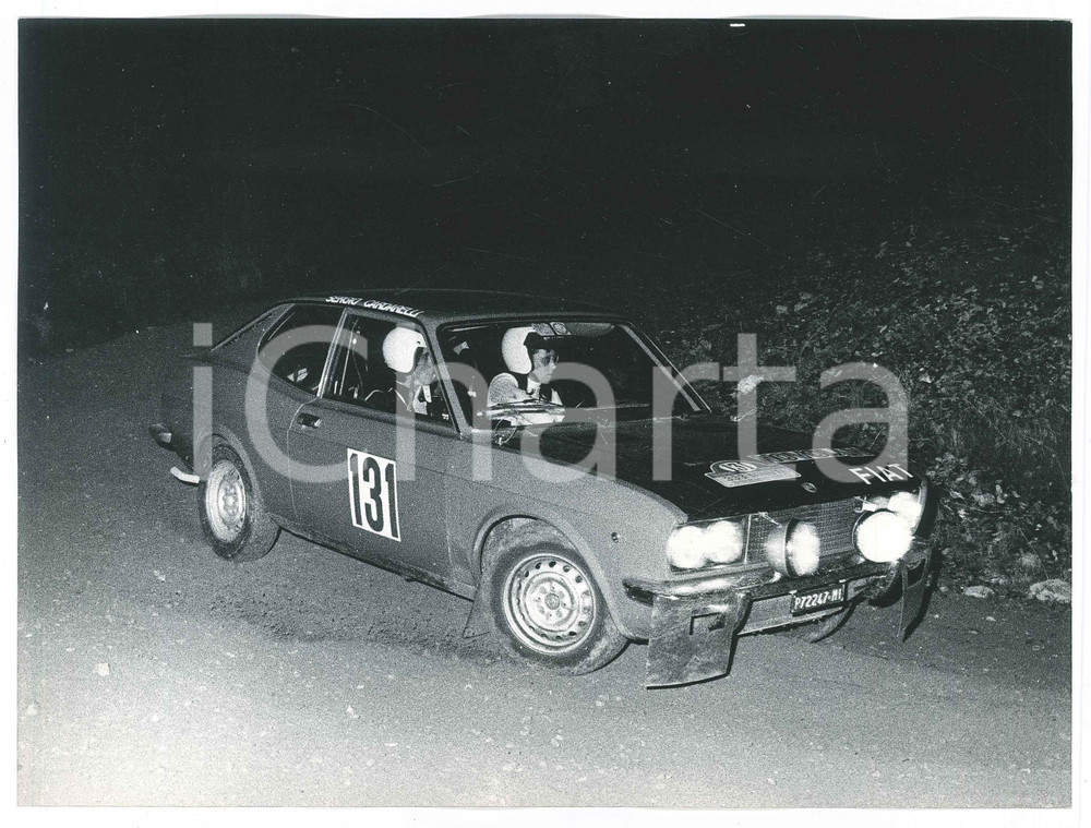 Fotografia d epoca originale 1972 RALLY 333 MINUTI Fiat 128 Coupé Simonetta DEL MAZZA e Sergio CARDARELLI 6 1
