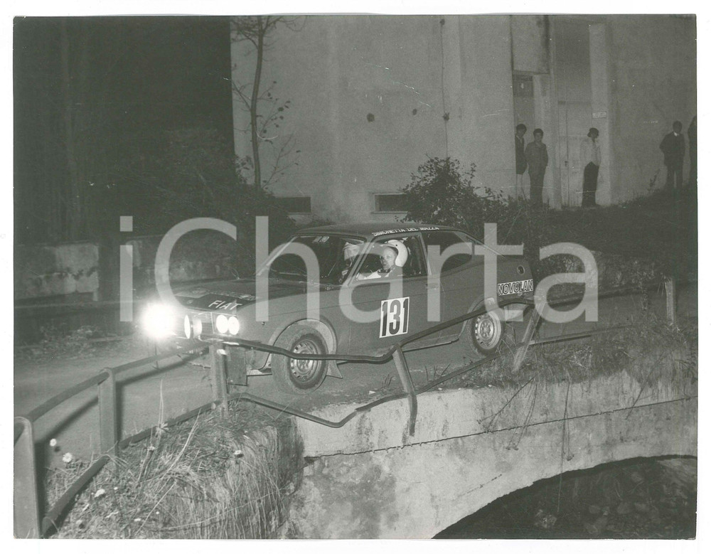 Fotografia d epoca originale 1972 RALLY 333 MINUTI Fiat 128 CoupÃ© Simonetta DEL MAZZA Sergio CARDARELLI 5 1