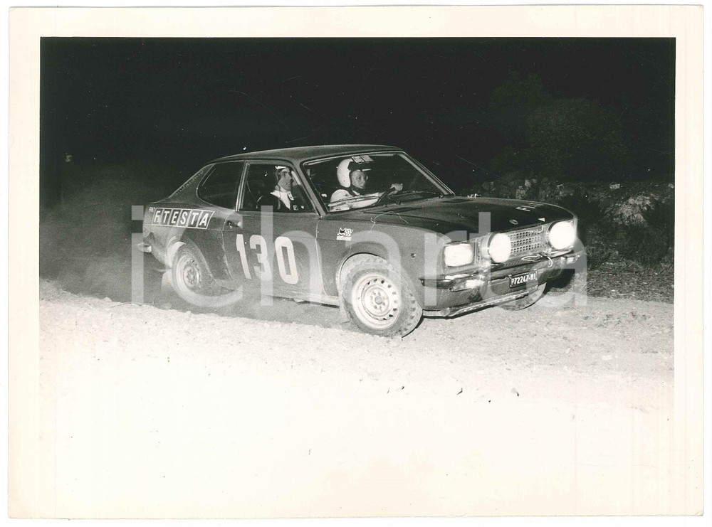 1972 PISA - RALLY Fiat 128 CoupÃ© - Simonetta DEL MAZZA Sergio CARDARELLI Foto Fotografia d'epoca. FAIR/discreto Lievi smussature agli angoli Formato: 24x18 originale e autentica 1