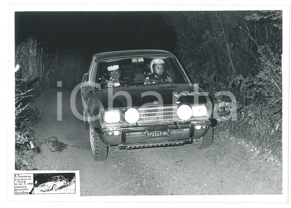 Fotografia d epoca originale 1972 PISA  RALLY Fiat 128 CoupÃ© n.130  Simonetta DEL MAZZA Foto 17x12 cm 9 1