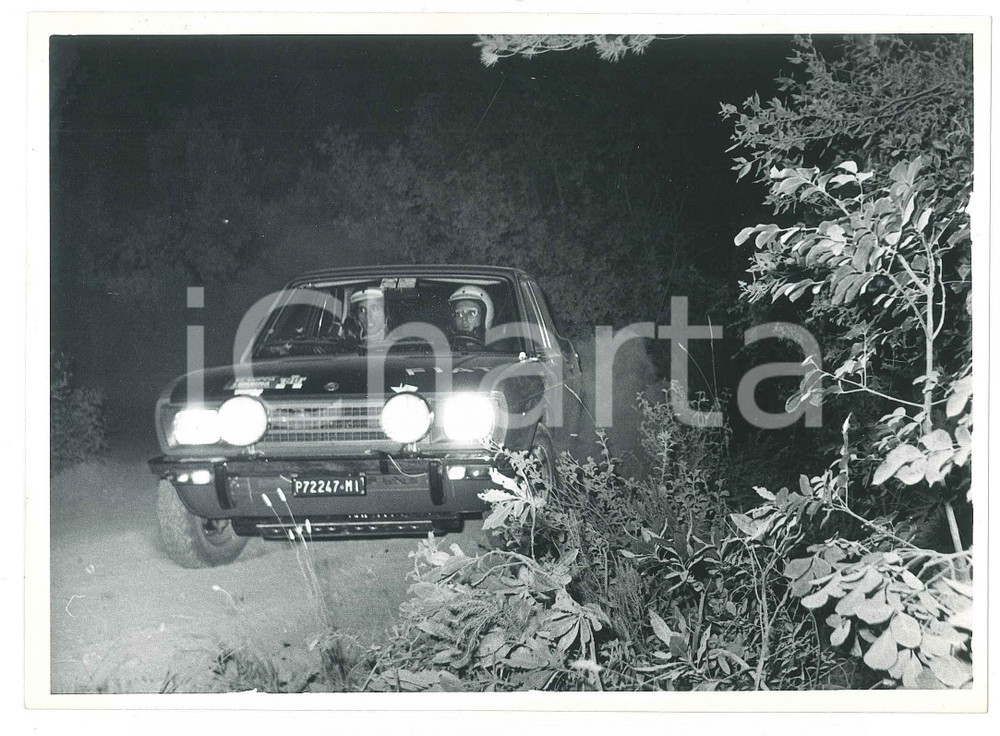 Fotografia d epoca originale 1972 LIVORNO RALLY Fiat 128 Coupé  Simonetta DEL MAZZA Sergio CARDARELLI 2 1