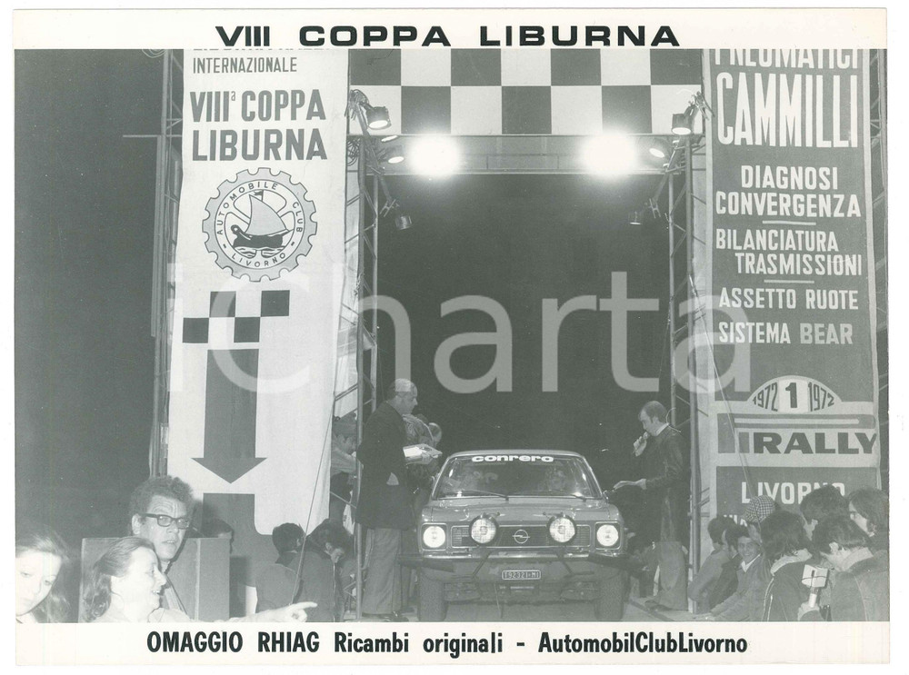 Fotografia d epoca originale 1972 RALLY Coppa LIBURNA Fiat 128 CoupÃ©  Sergio CARDARELLI Simonetta DEL MAZZA 1